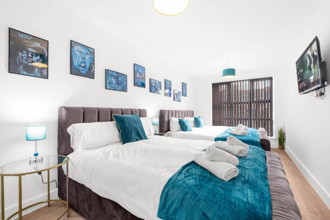 Ebra Stays - Choice Of 2 Or 3 Individual Beds - Luxury New Build Apartment ✪ City Centre, Digbeth ✓ Smart Tv'S & Large Corner Sofa - Birmingham Eksteriør bilde